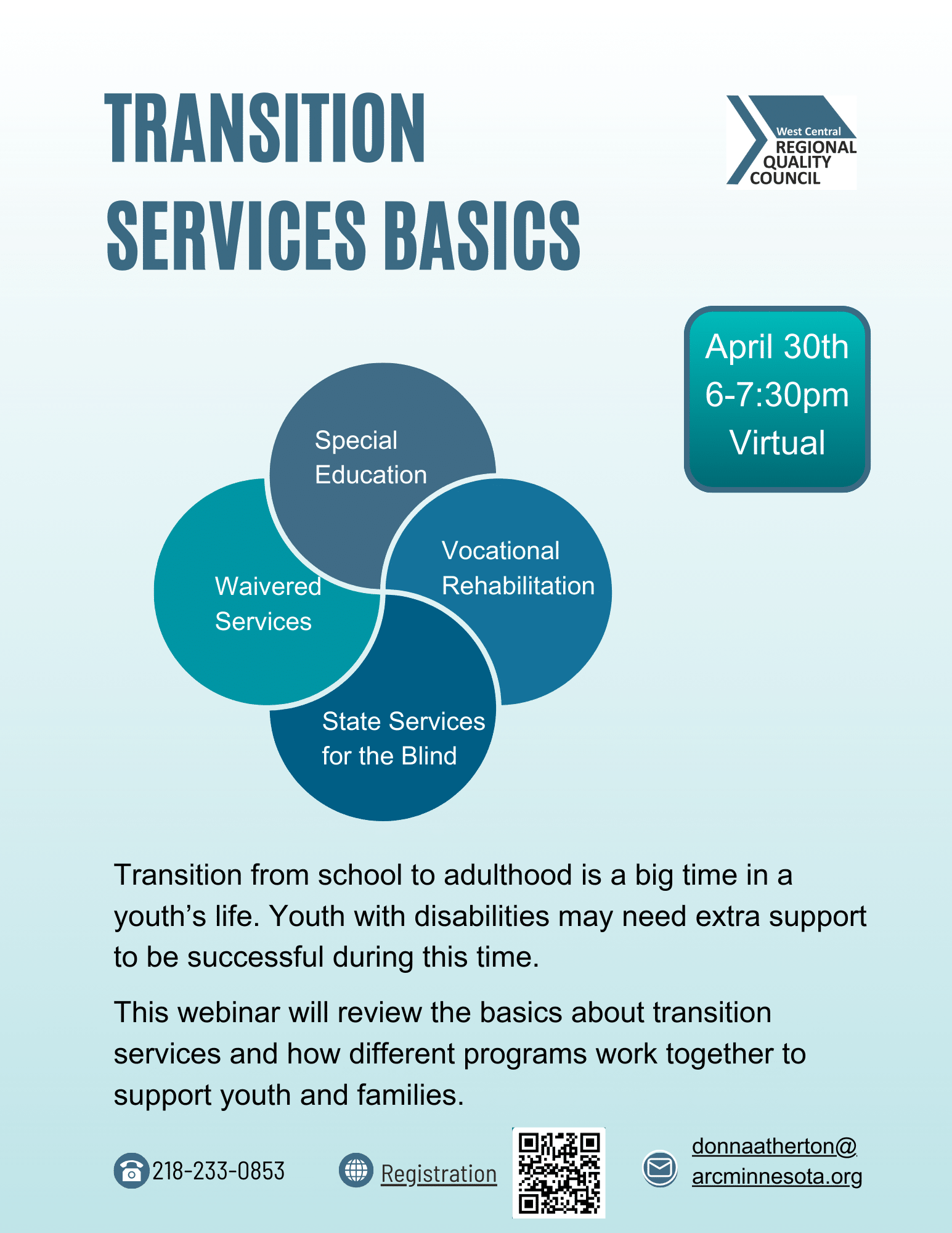 Transition Service Basics is a blend of services from Vocational Rehabilitation, Special Education, State Services for the Blind, and Waivered Services